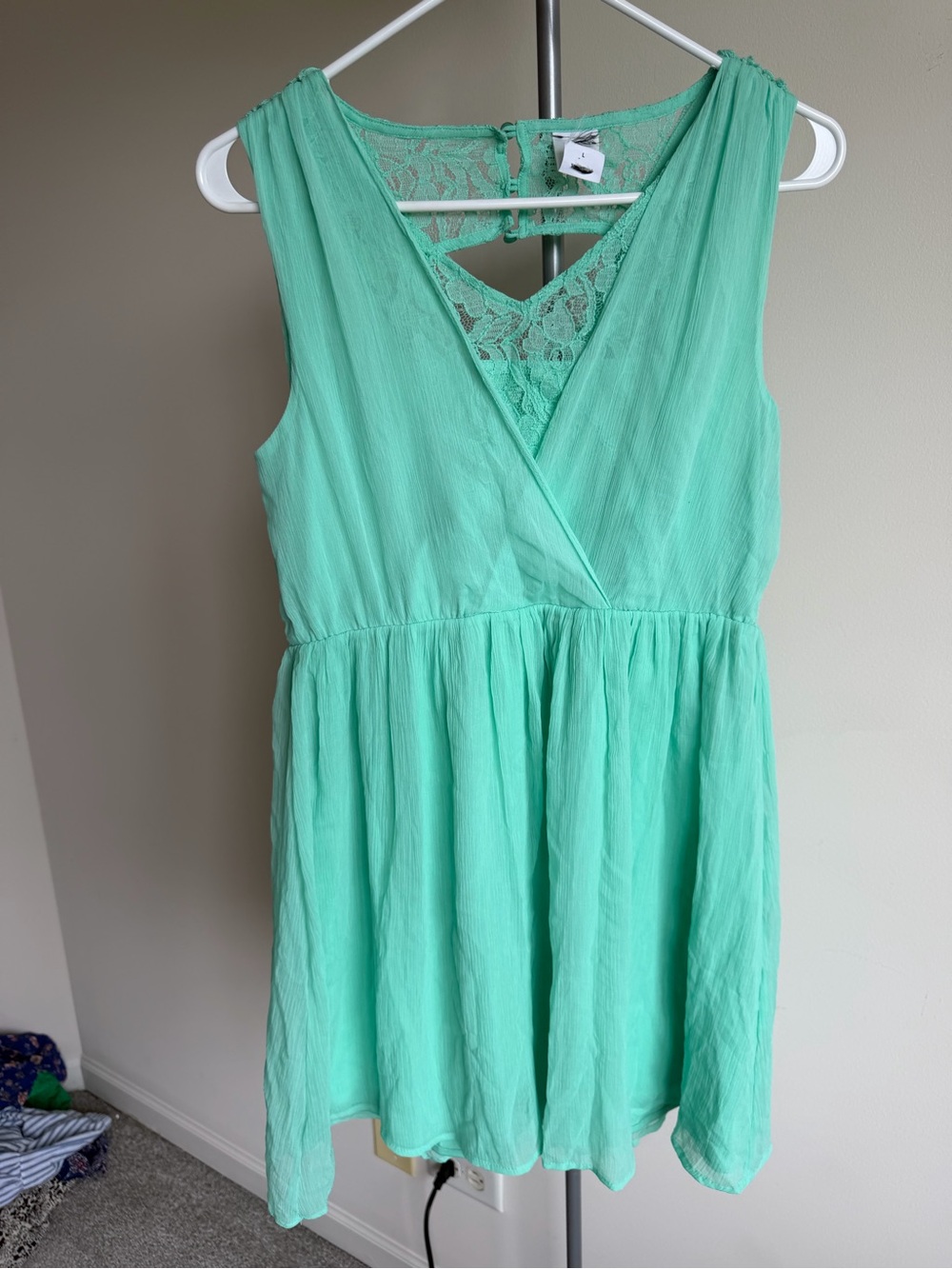 Mint Green Lace-Back Dress